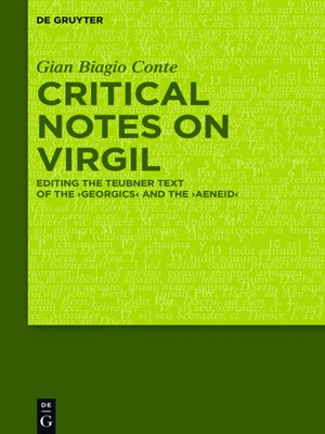 cover image of Critical Notes on Virgil